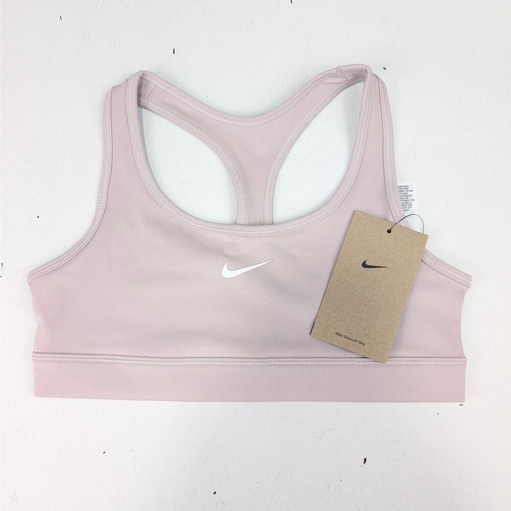 Nike Swoosh Dri-Fit Pro Girls Medium Sports Bra Top - Platinum Violet